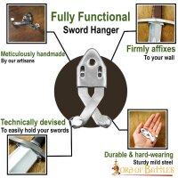 Fully Functional Steel Sword Hanger Handmade Accessory for Decoration