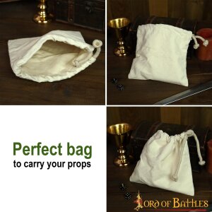 Medieval Drawstring Pouch Handmade from Canvas Cotton