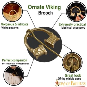 Viking Penannular Brooch Pure Solid Brass Functional Cloak Clasp