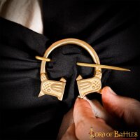 Viking Penannular Brooch Pure Solid Brass Functional Cloak Clasp