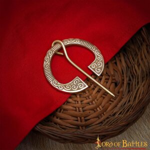 Celtic Pure Brass Fibula / Cloak Pin