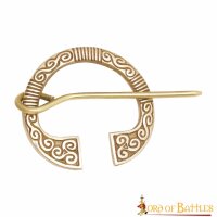 Celtic Pure Brass Fibula / Cloak Pin