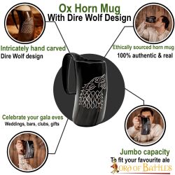 Medieval Viking Horn Tankard Beer Mug Handcrafted Genuine Ox Horn