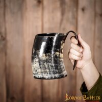 Medieval Viking Horn Tankard Beer Mug Handcrafted Genuine Ox Horn