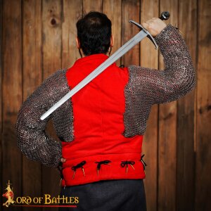 Flat Ring Chainmail Paired Full Sleeves, Riveted and Alternating, ID 9 mm, Mild Steel