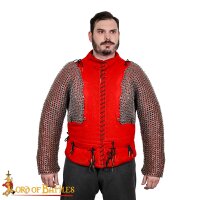 Flat Ring Chainmail Paired Full Sleeves, Riveted and Alternating, ID 9 mm, Mild Steel