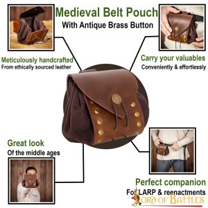 Out on an Odyssey Medieval Belt Pouch with Antique Brass Details