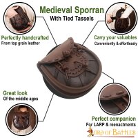 Medieval Sporran with Tied Tassels Belt Bag