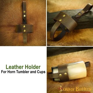 Handcrafted Genuine Leather Holder for Horn Tumbler and Cups