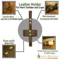 Handcrafted Genuine Leather Holder for Horn Tumbler and Cups