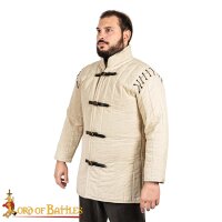 Medieval Padded Gambeson (Type 1) with Optional Half Sleeves Ecru