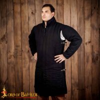 Medieval Padded Canvas Cotton Gambeson (Type 3) with Side Buckles Black