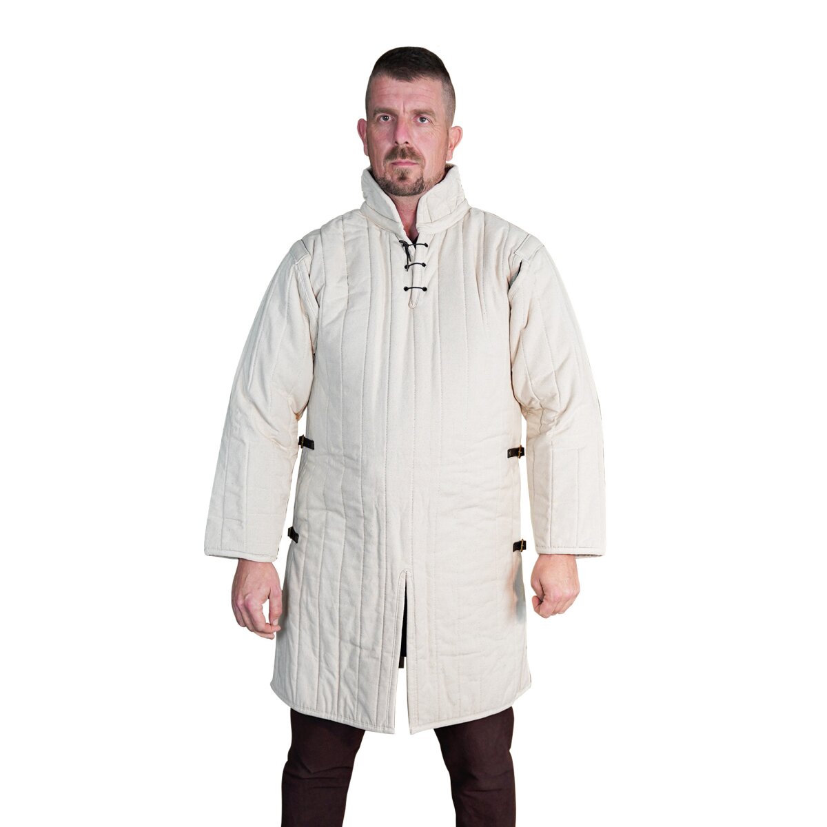 Medieval Padded Canvas Cotton Gambeson (Type 3) with Side...