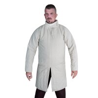 Medieval 13th Century Padded Gambeson (Type 8) with Closed Collar Ecru