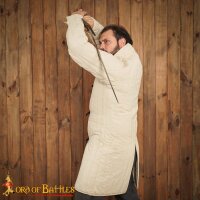 Medieval Front Opened Padded Gambeson (Type 10) Handmade from Canvas Cotton Ecru