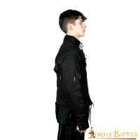 15th Century Black Arming Doublet Canvas Cotton Black