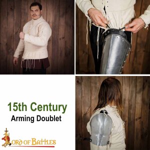 15th Century Ecru Arming Doublet Canvas Cotton Ecru