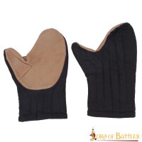 Padded Mitten Gloves Handcrafted from Cotton Canvas black or white