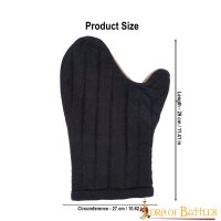 Padded Mitten Gloves Handcrafted from Cotton Canvas black or white