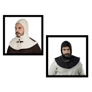 Medieval Padded Arming Cap with Hood Ready for Your Pauldrons