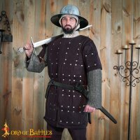 Medieval Brigandine with Riveted Steel Plates Body Armor Brown