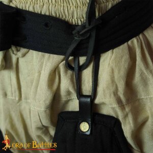 Medieval Padded Arming Belt Handmade from Sturdy Canvas Cotton Black