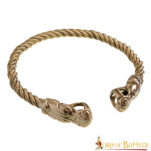 Viking Fenrir Wolf Torc Pure Solid Brass Neck Ring