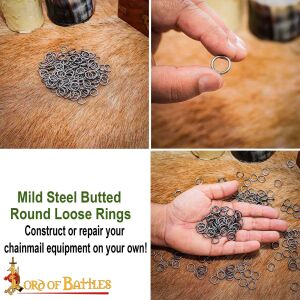 Mild Steel Loose Rings, Butted Round Rings, 9 mm (0.354 in) 16 gauge