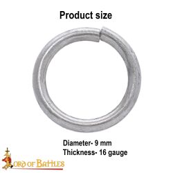 Mild Steel Loose Rings, Butted Round Rings, 9 mm (0.354 in) 16 gauge