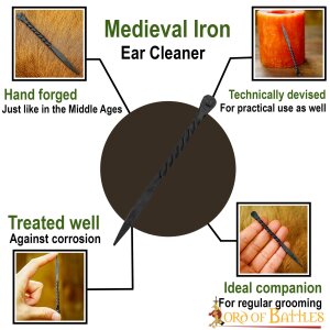 Medieval Hand Forged Iron Ear Scoop Historically Inspired Accessory