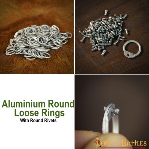 Aluminium Loose Rings, Round Rings with Dome Rivets, 10 mm 16 gauge