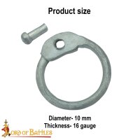 Aluminium Loose Rings, Round Rings with Dome Rivets, 10 mm 16 gauge