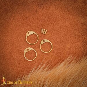 Solid Brass Loose Rings, Round Rings with Dome Rivets, 9 mm 18 gauge