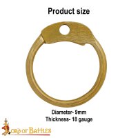 Solid Brass Loose Rings, Round Rings with Dome Rivets, 9 mm 18 gauge