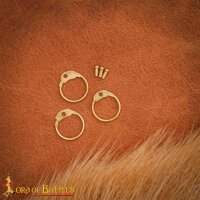Solid Brass Loose Rings, Round Rings with Dome Rivets, 9 mm 18 gauge