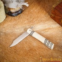 Stainless Steel Folding Knife with Bone Handle