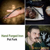 Viking Pot Fork Hand Forged Iron Camping Accessory