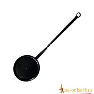 Cooking Pan with Long Handle Hand Forged Iron Camping Accessory