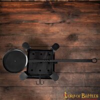 Cooking Pan with Long Handle Hand Forged Iron Camping Accessory