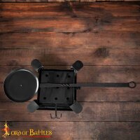 Cooking Pan with Long Handle Hand Forged Iron Camping Accessory