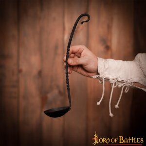 Medieval Viking Hand Forged Iron Ladle Functional Camp Gear