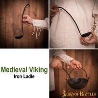 Medieval Viking Hand Forged Iron Ladle Functional Camp Gear