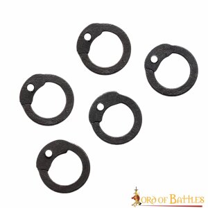 Blackened Mild Steel Loose Rings, Flat Rings with Dome Rivets, 6 mm 18 gauge