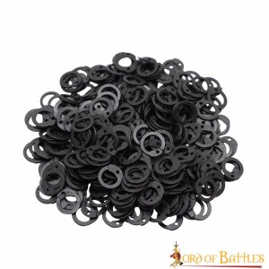 Blackened Mild Steel Loose Rings, Flat Rings with Dome Rivets, 6 mm 18 gauge