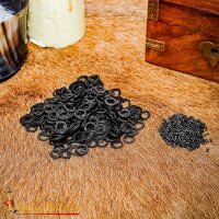 Blackened Mild Steel Loose Rings, Flat Rings with Dome Rivets, 6 mm 18 gauge