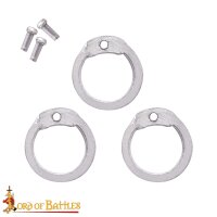 Aluminium Loose Rings, Flat Rings with Dome Rivets, 10 mm 16 gauge