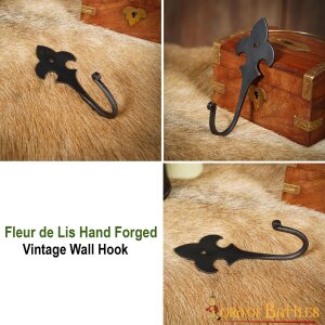Fleur de Lis Hand Forged Vintage Wall Hook