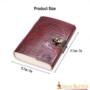 Tree of Life Genuine Leather Journal with Antique Brass Lock Diary Notes