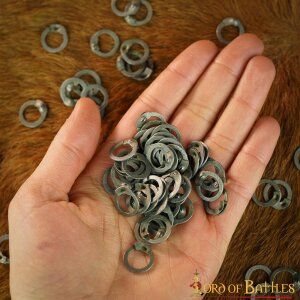 Mild Steel Loose Rings, Flat Rings with Wedge Rivets, 9 mm 17 gauge