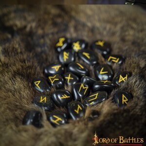 Medieval Viking Handcrafted Rune Stones Set with Bag Gaming Accessory